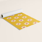 Yellow, Pink and Cream Daisy Flower Yoga Mat Gallery Image 2