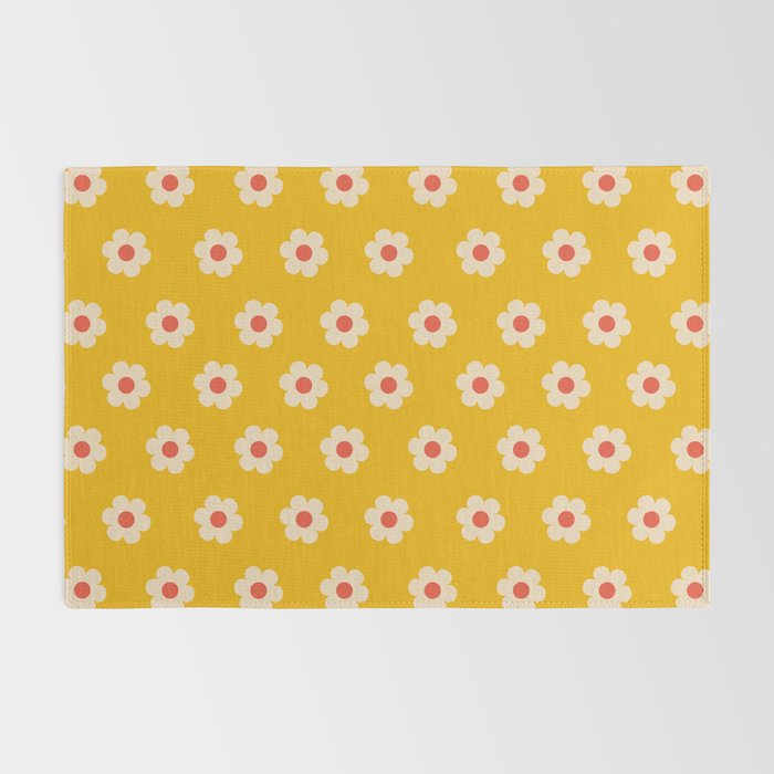 Yellow, Pink and Cream Daisy Flower Rug Gallery Image 2