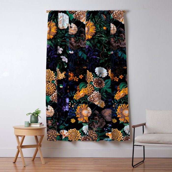 Multicolor Night Forest Window Curtain Gallery Image 1