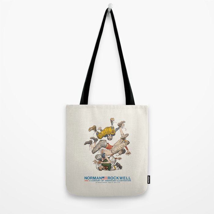 Norman Rockwell Art Exhibition Poster with Football illustration Tote Bag Gallery Image 2