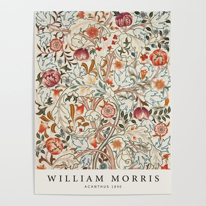 William Morris - Acanthus Portiere, Vintage Museum Exhibition Art, Botanical Floral Pattern Poster Gallery Image 4
