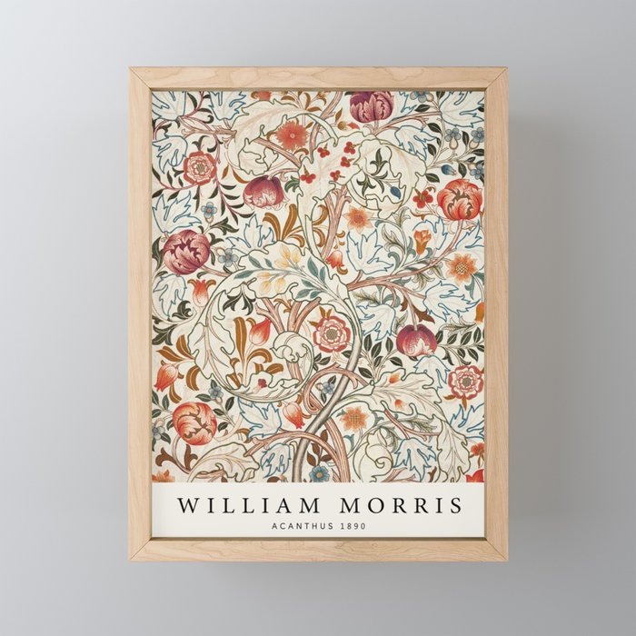 William Morris - Acanthus Portiere, Vintage Museum Exhibition Art, Botanical Floral Pattern Mini Art Print Gallery Image 1