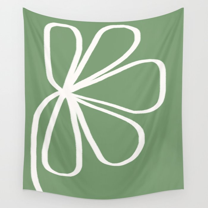 Minimal Flora - clover green Wall Tapestry Gallery Image 4