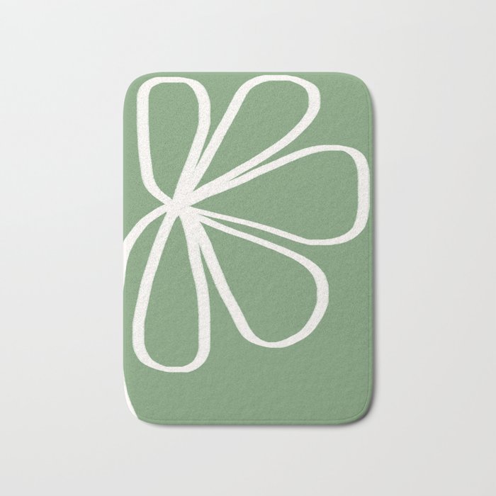 Minimal Flora - clover green Bath Mat Gallery Image 1