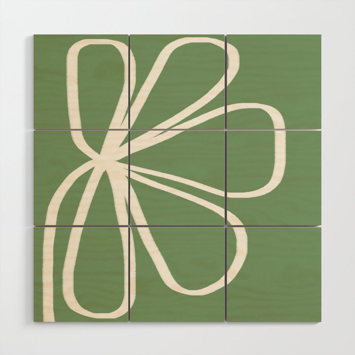 Minimal Flora - clover green Wood Wall Art Gallery Image 1