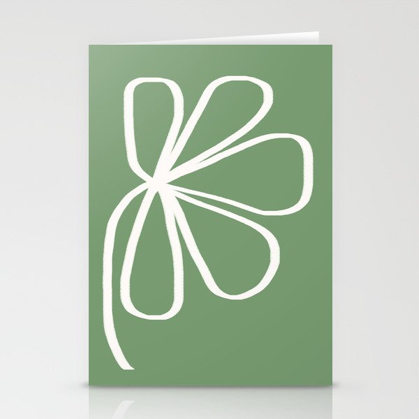 Minimal Flora - clover green Stationery Card Gallery Image 2