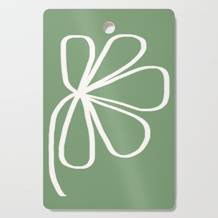 Minimal Flora - clover green Cutting Board Gallery Image 1