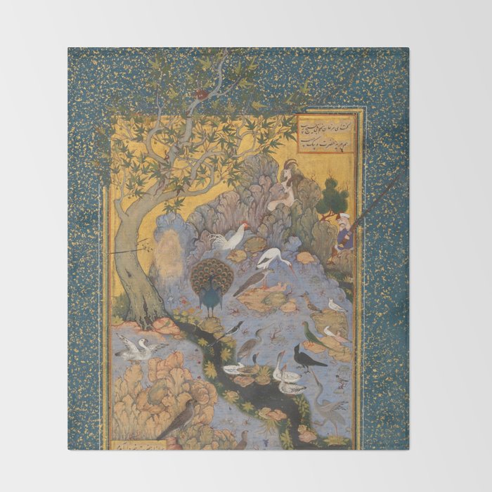 Concourse Of The Birds By Habiballah Of Sava Throw Blanket Gallery Image 2