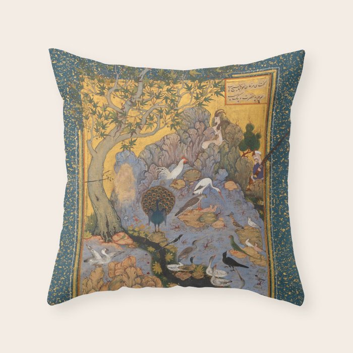 Concourse Of The Birds By Habiballah Of Sava Throw Pillow Gallery Image 6