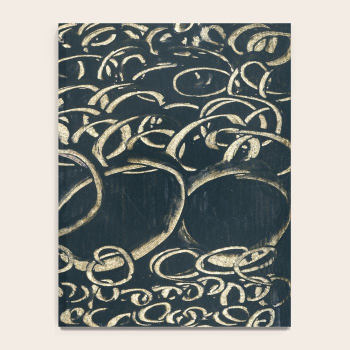 Migration - black and white abstract painting marks bold Notebook Gallery Image 4