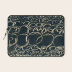 Migration - black and white abstract painting marks bold Laptop Sleeve Gallery Image 1