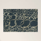 Migration - black and white abstract painting marks bold Welcome Mat Gallery Image 1