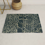 Migration - black and white abstract painting marks bold Rug Gallery Image 1