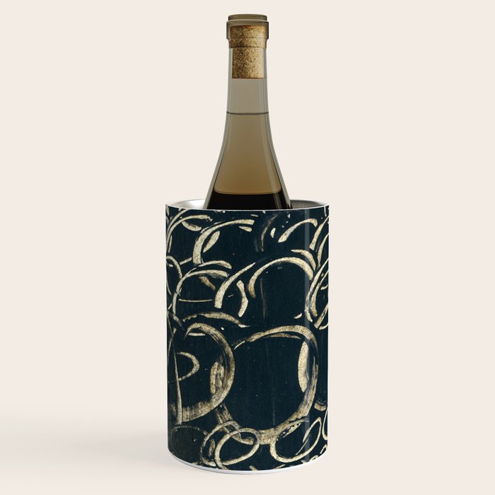 Migration - black and white abstract painting marks bold Wine Chiller Gallery Image 2