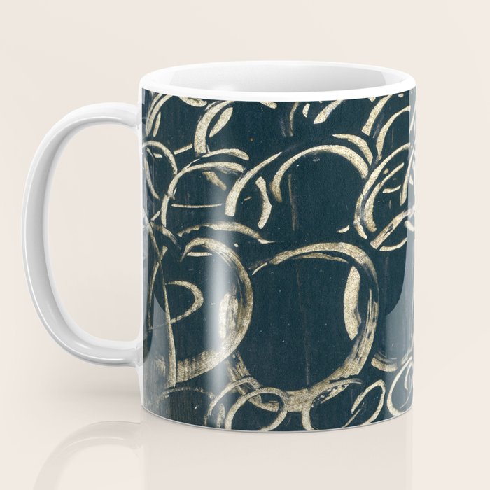 Migration - black and white abstract painting marks bold Coffee Mug Gallery Image 3