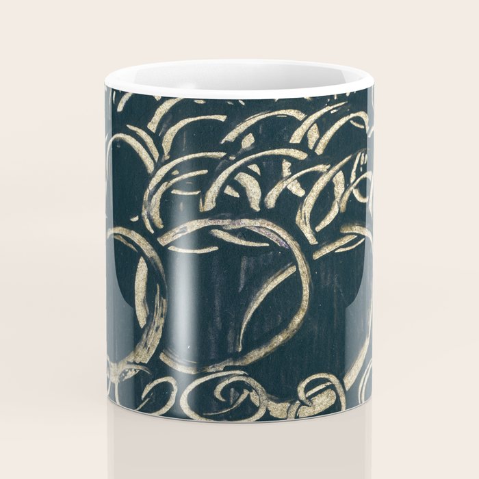 Migration - black and white abstract painting marks bold Coffee Mug Gallery Image 4