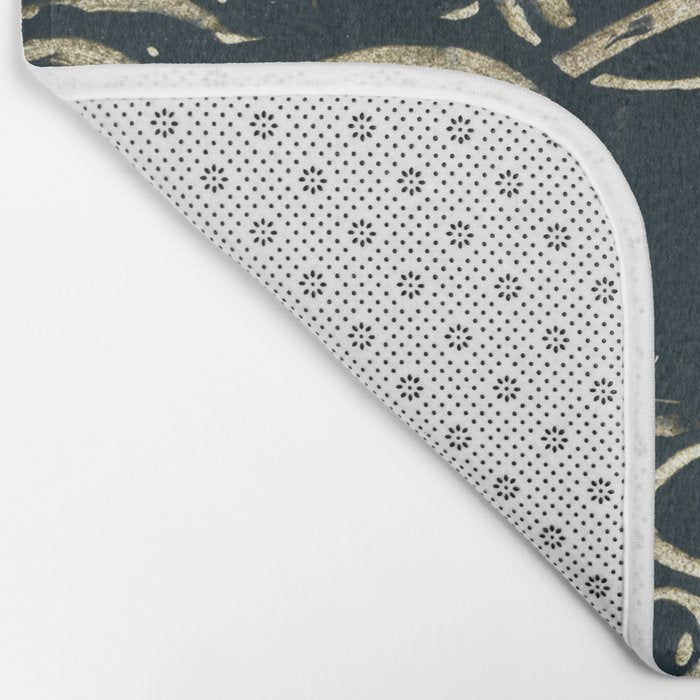 Migration - black and white abstract painting marks bold Bath Mat Gallery Image 2