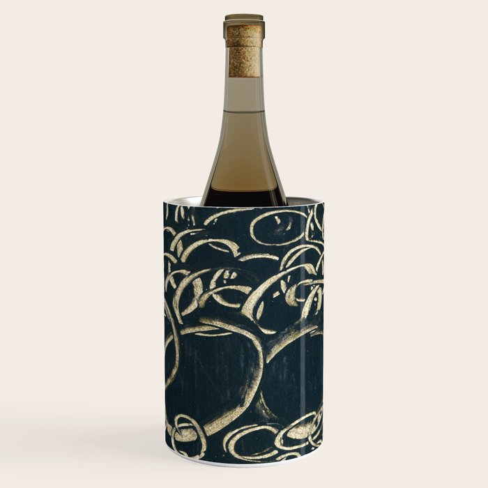 Migration - black and white abstract painting marks bold Wine Chiller Gallery Image 3