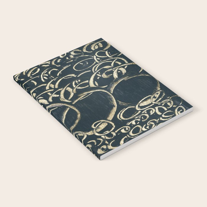 Migration - black and white abstract painting marks bold Notebook Gallery Image 2