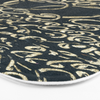 Migration - black and white abstract painting marks bold Bath Mat Gallery Image 3