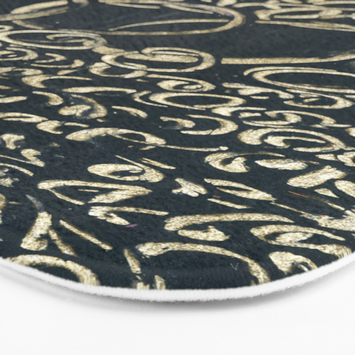 Migration - black and white abstract painting marks bold Bath Mat Gallery Image 3