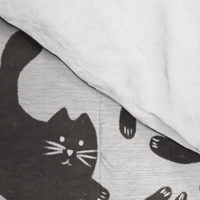 Hand-Drawn Black Cats Comforter Gallery Image 4