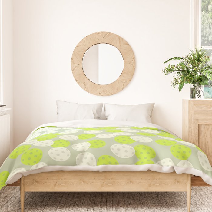 Pickleball Ball Pattern Duvet Cover Gallery Image 3