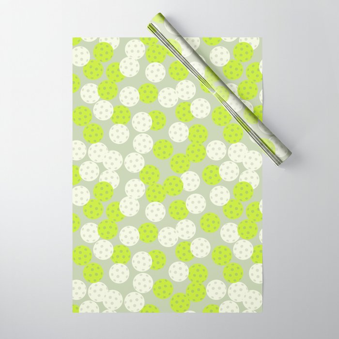 Pickleball Ball Pattern Wrapping Paper Gallery Image 1