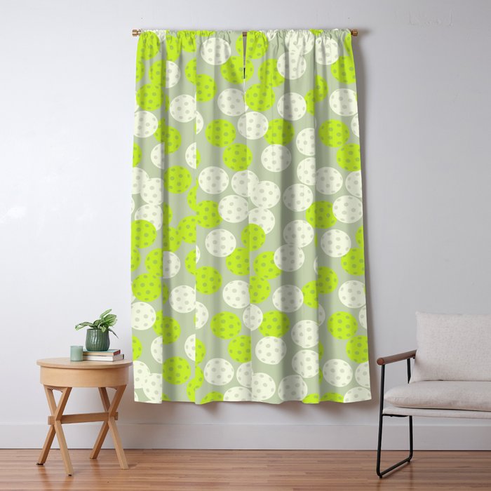 Pickleball Ball Pattern Window Curtain Gallery Image 1
