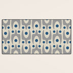Mid Century Modern Abstract Pattern 149 Gray and Blue Desk Mat Gallery Image 3