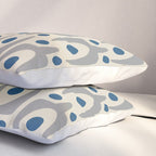 Mid Century Modern Abstract Pattern 149 Gray and Blue Pillow Sham Gallery Image 3