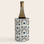 Mid Century Modern Abstract Pattern 149 Gray and Blue Wine Chiller Gallery Image 3