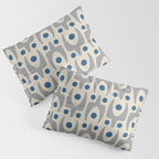 Mid Century Modern Abstract Pattern 149 Gray and Blue Pillow Sham Gallery Image 3