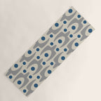 Mid Century Modern Abstract Pattern 149 Gray and Blue Yoga Mat Gallery Image 1