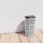 Mid Century Modern Abstract Pattern 149 Gray and Blue Travel Mug Gallery Image 4