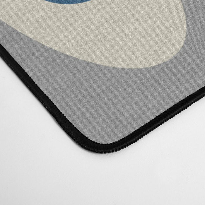 Mid Century Modern Abstract Pattern 149 Gray and Blue Desk Mat Gallery Image 4