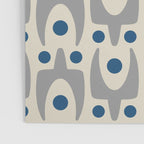 Mid Century Modern Abstract Pattern 149 Gray and Blue Poster Gallery Image 3