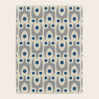 Mid Century Modern Abstract Pattern 149 Gray and Blue Poster Gallery Image 4
