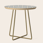 Mid Century Modern Abstract Pattern 149 Gray and Blue Side Table Gallery Image 1