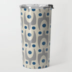 Mid Century Modern Abstract Pattern 149 Gray and Blue Travel Mug Gallery Image 2