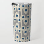 Mid Century Modern Abstract Pattern 149 Gray and Blue Travel Mug Gallery Image 3