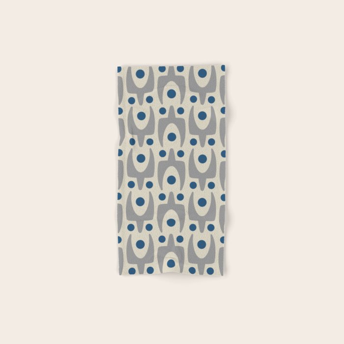 Mid Century Modern Abstract Pattern 149 Gray and Blue Towels Gallery Image 1