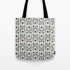 Mid Century Modern Abstract Pattern 149 Gray and Blue Tote Bag Gallery Image 1