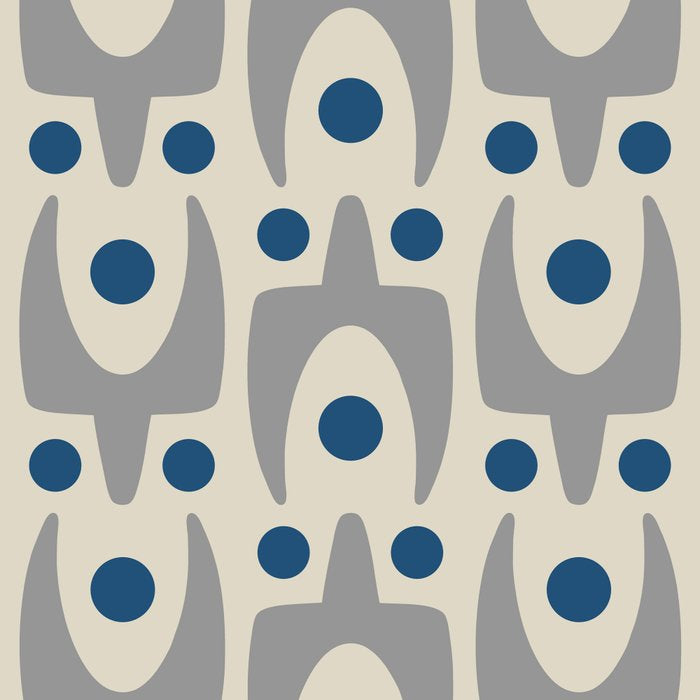 Mid Century Modern Abstract Pattern 149 Gray and Blue Coffee Mug Gallery Image 2