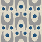 Mid Century Modern Abstract Pattern 149 Gray and Blue Coffee Mug Gallery Image 2