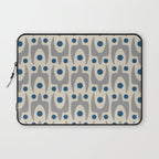 Mid Century Modern Abstract Pattern 149 Gray and Blue Laptop Sleeve Gallery Image 1