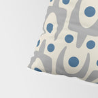 Mid Century Modern Abstract Pattern 149 Gray and Blue Pillow Sham Gallery Image 4