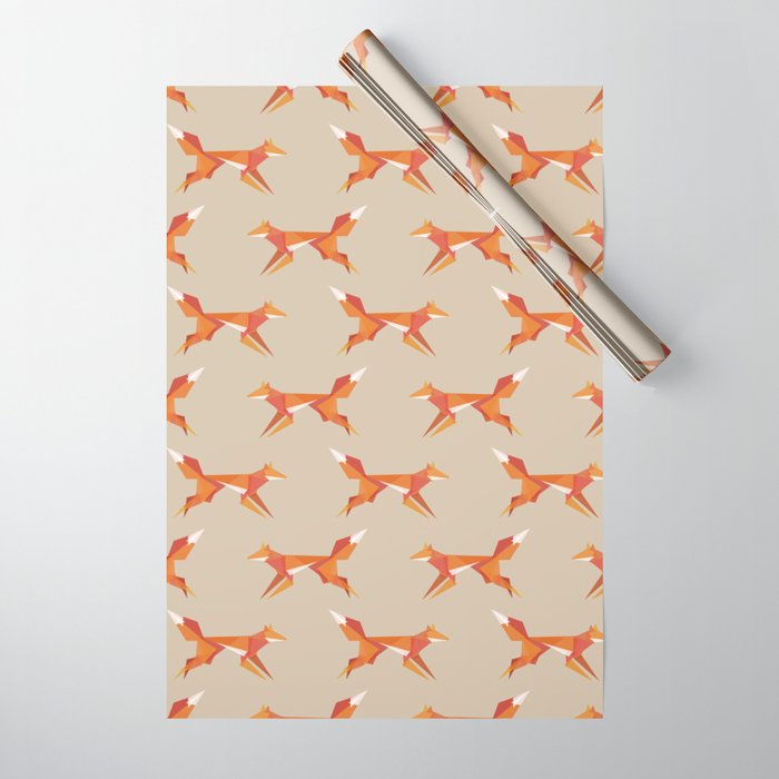 Fractal geometric fox Wrapping Paper Gallery Image 1
