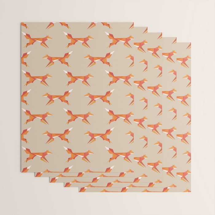 Fractal geometric fox Wrapping Paper Gallery Image 3