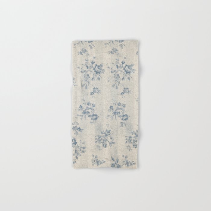 Rustic vintage bohemian blue white stripes elegant floral Bath Towel Gallery Image 1